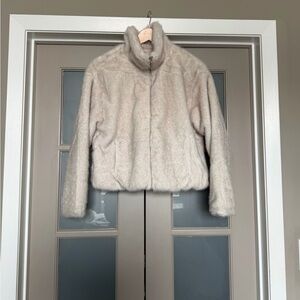 Z Supply Cream Faux Fur Jacket